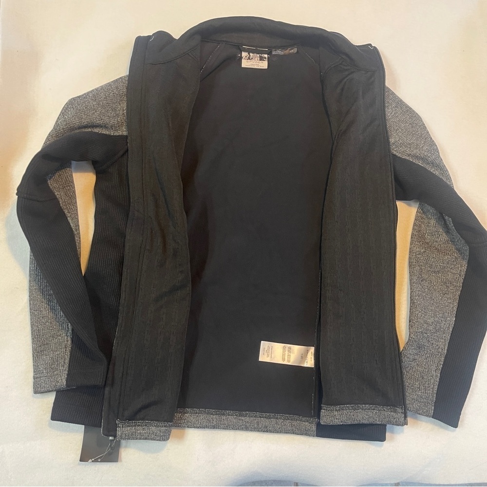 NWT Spider 1/4 Zip Mens Boundless Performance Sweater | Heather Grey/Black | L - Picture 6 of 7